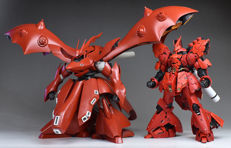 RG Hi-νガンダム＋サザビー＋νガンダム HG ナイチンゲール1/144