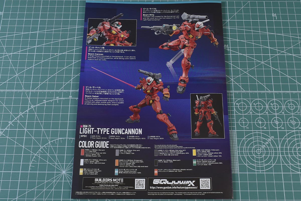 HG 軽キャノンのパッケージ・説明書・ランナー | ガンダムブログはじめ